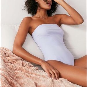 Out from Under Strapless Ribbed Lavender Bodysuit